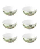 Lot de 6 bols en porcelaine CEYLON verts - D.12 cm