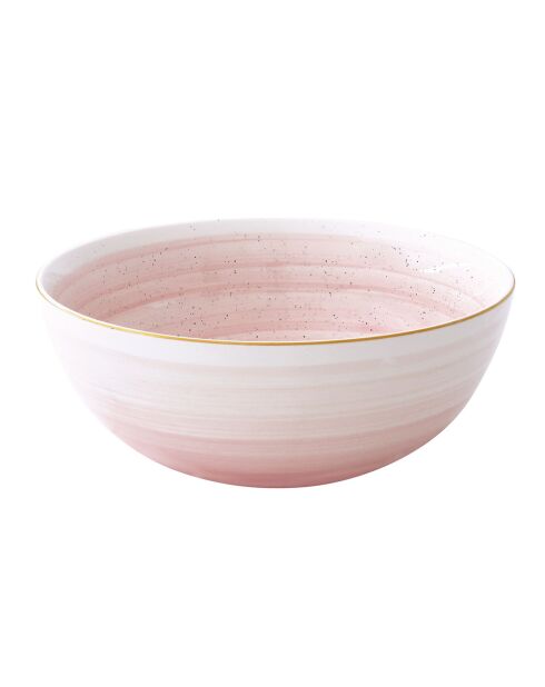 Set de 2 cuencos de porcelana ARTESANAL rosa - D.22 cm
