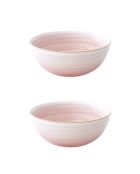 Lot de 2 bols en porcelaine ARTESANAL rose - D.22 cm