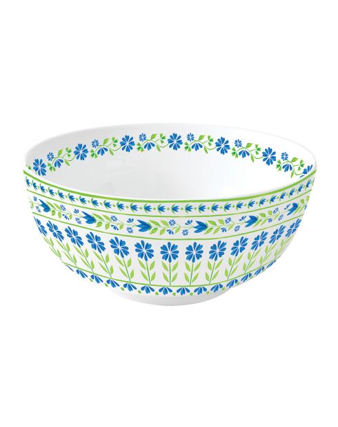 Bol en porcelaine FLOWERS GARDEN vert/bleu - D.23 cm