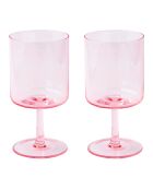 Lot de 2 verres à vin en verre RAINBOW roses - 360 ​​ml
