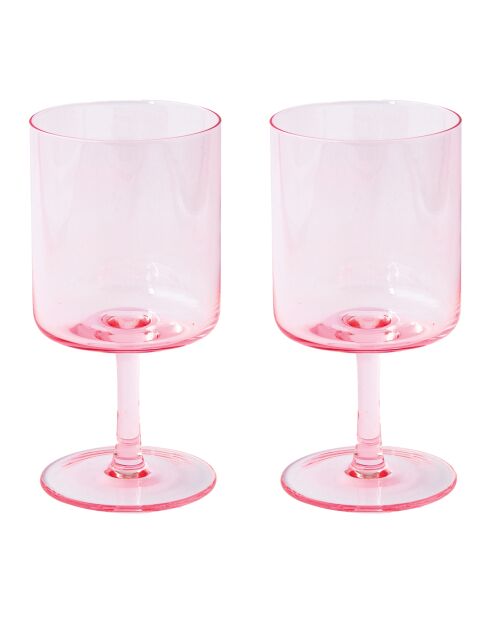 Lot de 2 verres à vin en verre RAINBOW roses - 360 ​​ml