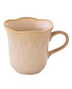 Lot de 6 tasses FLEURI beiges - 320 ml