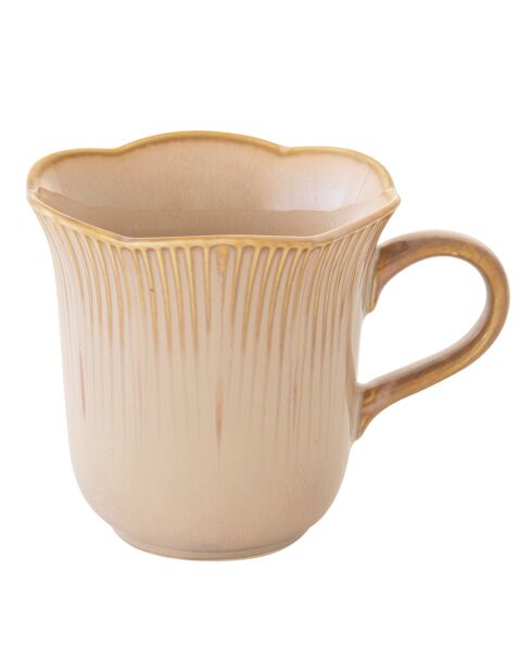 Lot de 6 tasses FLEURI beiges - 320 ml