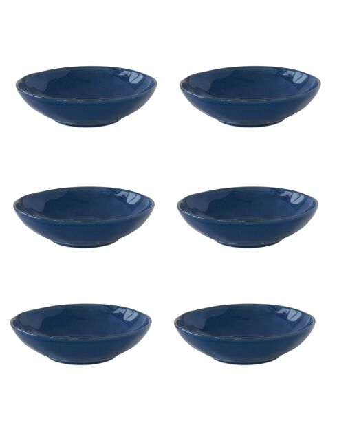 Set van 6 blauwe INTERIORS porseleinen soepborden - D.19 cm