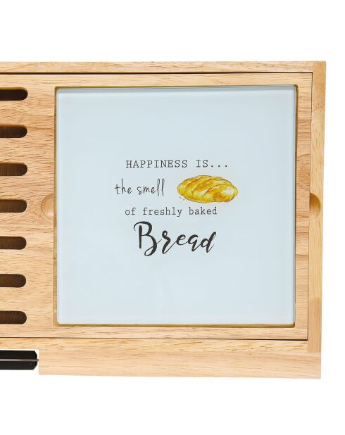 Broodsnijplank met glazen blad en mes KITCHEN ELEMENTS veelkleurig - 40x24 cm