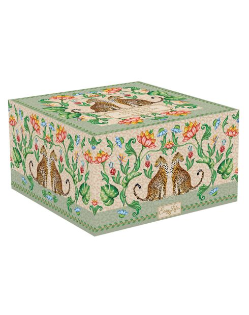 Mug en porcelaine avec soucoupe JUNGLE VIBES multicolore - 370 ml