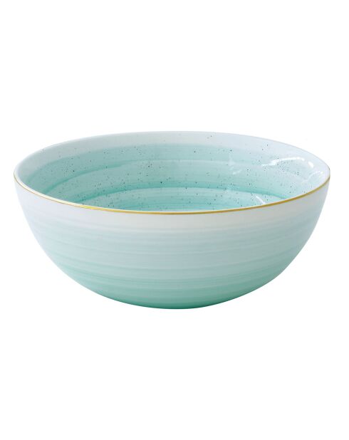Set de 2 cuencos verdes de porcelana ARTESANAL - D.22 cm