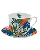 Tasse et soucoupe TROPICAL VIBES multicolore - 400 ml