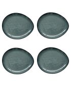 Set van 4 groene dinerborden van GENESIS steengoed - 28,5x24 cm