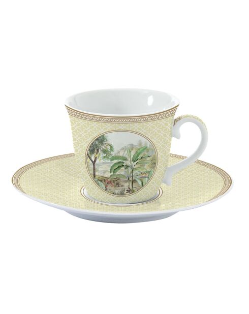 Taza y platillo de porcelana en caja CEYLON multicolor - 200 ml