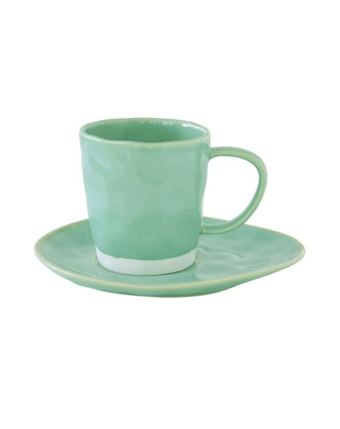 Set de 6 tazas y platillos de porcelana INTERIORS aqua - 250 ml
