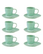 Lot de 6 tasses et soucoupes en porcelaine INTERIORS aqua - 250 ml