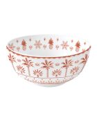 Lot de 4 bols en porcelaine EXOTIC VIBES blanc/orange - D.15 cm