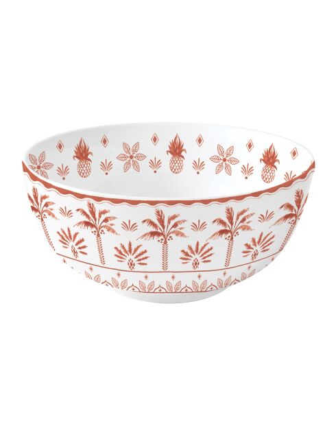 Lot de 4 bols en porcelaine EXOTIC VIBES blanc/orange - D.15 cm