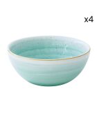 Lot de 4 bols en porcelaine ARTESANAL multicolore - 15 cm