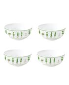 Set mit 4 mehrfarbigen Topiary-Porzellanschalen - D.15 cm