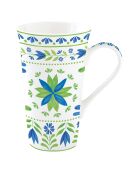 Mug en porcelaine FLOWERS GARDEN vert/bleu - 600 ml