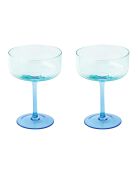 Lot de 2 coupes à champagne RAINBOW bleus - 300 ml