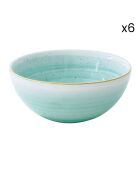 Lot de 6 bols en porcelaine ARTESANAL multicolore - 12 cm