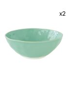 Set aus 2 Porzellanschalen INTERIORS aqua - D.22 cm