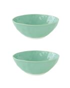 Set aus 2 Porzellanschalen INTERIORS aqua - D.22 cm