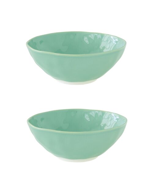 Set aus 2 Porzellanschalen INTERIORS aqua - D.22 cm