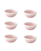 Lot de 6 bols en porcelaine ARTESANAL roses - D.9,5 cm