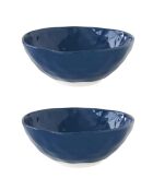 Lot de 2 bols en porcelaine INTERIORS bleus - D.22 cm