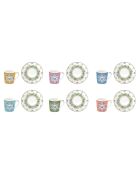 Set de 6 tazas y platillos de porcelana SPRING PARADE multicolor - 100 ml