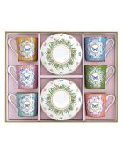 Set de 6 tazas y platillos de porcelana SPRING PARADE multicolor - 100 ml