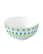 Lot de 6 bols en porcelaine FLOWERS GARDEN vert/bleu - D.12 cm