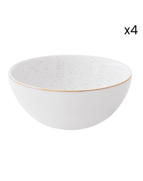 Set de 4 cuencos de porcelana ARTESANAL multicolor - 15 cm