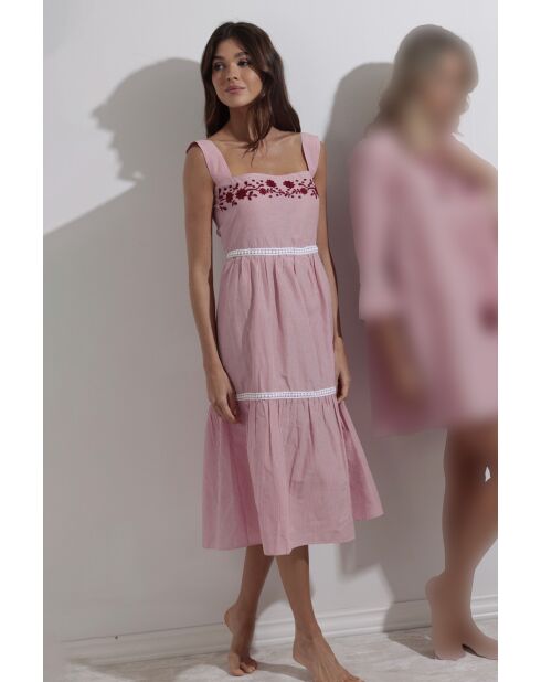 Robe à bretelles Sail Time rose poudrée