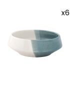 Lot de 6 bols en porcelaine DOUBLE bleu - D.11 cm