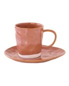Set di 6 tazze e piattini in porcellana INTERIORS brick - 250 ml