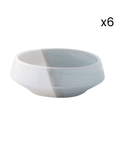 Set de 6 cuencos de porcelana DOBLE gris - D.11 cm