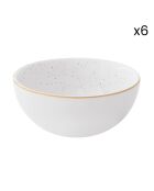 Set mit 6 weißen ARTESANAL-Porzellanschalen - D.9,5 cm