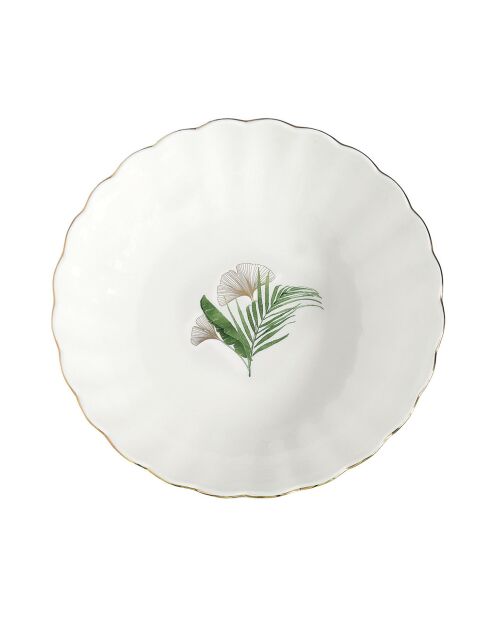 Set van 4 witte EXOTIC porseleinen soepborden - D.20 cm