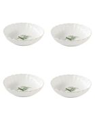 Set van 4 witte EXOTIC porseleinen soepborden - D.20 cm