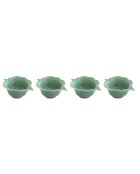 Lot de 4 mini bols en porcelaine en forme de feuille MADAGASCAR verts
