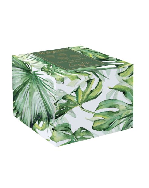 Lot de 4 mini bols en porcelaine en forme de feuille MADAGASCAR verts