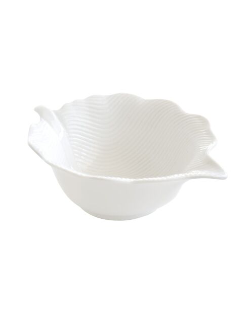 Cuenco de porcelana blanca con forma de hoja MADAGASCAR - 21x16 cm