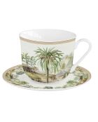 Taza y platillo de desayuno de porcelana, en caja CEYLON multicolor, 370 ml