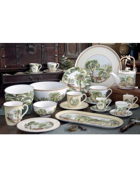 Taza y platillo de desayuno de porcelana, en caja CEYLON multicolor, 370 ml