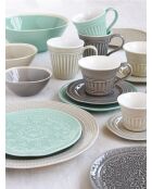 Lot de 6 Tasses avec soucoupes en porcelaine ABITARE gris clair - 250 ml