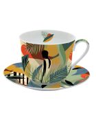 Tasse et soucoupe en porcelaine KILIMANJARO multicolore - 400 ml