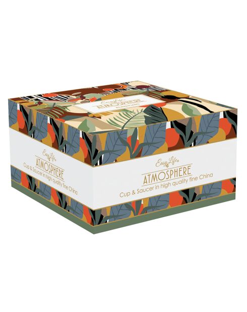 Tasse et soucoupe en porcelaine KILIMANJARO multicolore - 400 ml