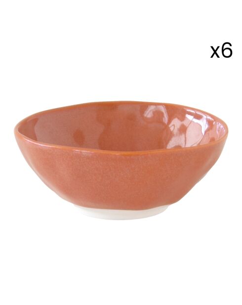 Set de 6 cuencos de porcelana INTERIORS brick - D.10 cm