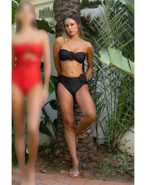 Traje de baño con diadema Paradise Beach A negro de 2 piezas